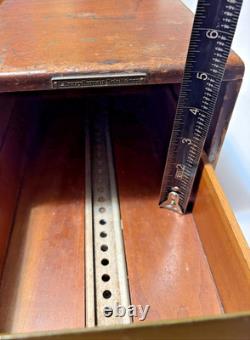 Library Bureau Solemakers Card Catalogue One Draw Wood Brass Vintage READ / SEE