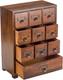 Library Card Catalog Solid Wood Small Curio Cabinet L Retro Storage Organizer Ap