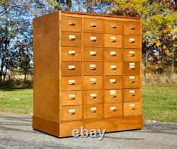 Library card catalog Vintage apothecary file Cabinet antique wood drawer office