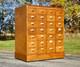 Library Card Catalog Vintage Apothecary File Cabinet Antique Wood Drawer Office