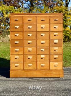 Library card catalog Vintage apothecary file Cabinet antique wood drawer office