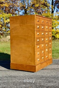 Library card catalog Vintage apothecary file Cabinet antique wood drawer office