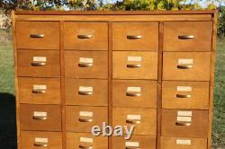 Library card catalog Vintage apothecary file Cabinet antique wood drawer office
