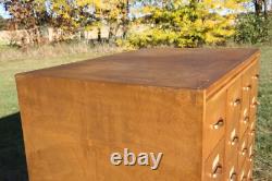 Library card catalog Vintage apothecary file Cabinet antique wood drawer office