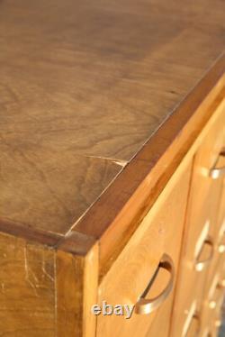 Library card catalog Vintage apothecary file Cabinet antique wood drawer office