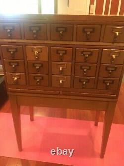 Library card catalog cabinet