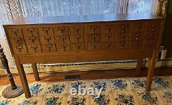 Long Library Card Catalog 30 Drawer Wood MCM Mid Century Modern Fabulous Piece