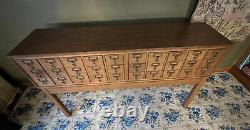 Long Library Card Catalog 30 Drawer Wood MCM Mid Century Modern Fabulous Piece