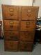 Lot 2 4-drawer Vintage Library Bureau Sole Makers Wood File Cabinet Card Catalog