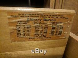 Lot 2 4-Drawer Vintage Library Bureau Sole Makers Wood File Cabinet Card Catalog