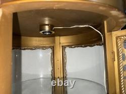 Louis XV Style Gold Tone Painted Illuminated Curio Cabinet, Late 20th Century