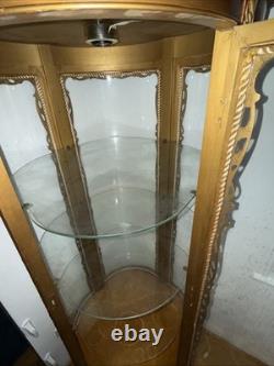 Louis XV Style Gold Tone Painted Illuminated Curio Cabinet, Late 20th Century