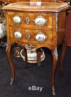 Louis XV Style Serpentine Fronted Chest with Sevres Plaques
