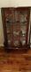 Lovely Antique Rose China Cabinet With Curved Glass Door