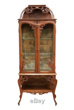 Lovely French Art Nouveau Display Cabinet, Walnut, 1900's