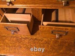 Macey Oak Cabinet Card File Book Case Combo