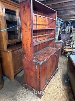 Madison Ny primitive softwood cupboard 1 door 1800s country patina