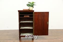 Mahogany 1920 Antique Music Cabinet, Pedestal or Nightstand