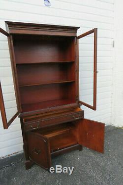 Mahogany 1940s Display Cabinet China Closet Cupboard 9931