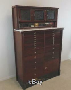 Mahogany American 25 Drawer Dental Cabinet by American Cabinet Company