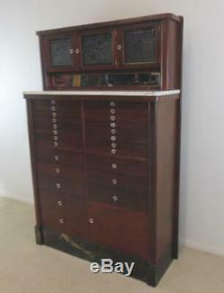 Mahogany American 25 Drawer Dental Cabinet by American Cabinet Company