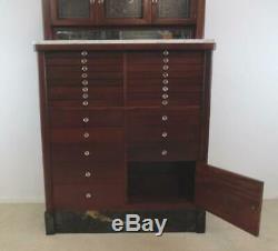 Mahogany American 25 Drawer Dental Cabinet by American Cabinet Company