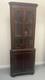 Mahogany Glass Corner Cabinet With Divided Glass Doors