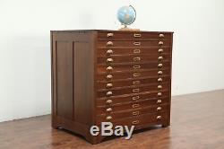 Map Chest, Antique 12 Drawer Drawing File or Collector Cabinet #29061