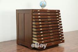 Map Chest, Antique 12 Drawer Drawing File or Collector Cabinet #29061