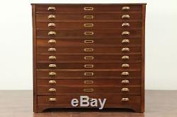 Map Chest, Antique 12 Drawer Drawing File or Collector Cabinet #29061