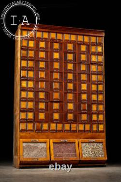 Massive Antique Maple Dry Goods Cabinet