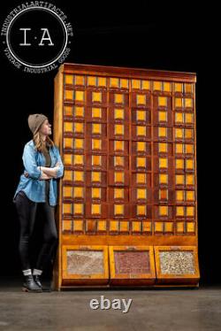 Massive Antique Maple Dry Goods Cabinet