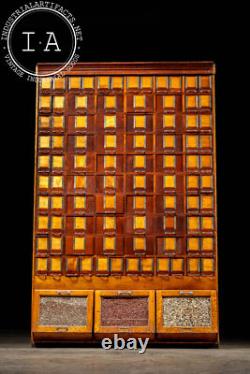Massive Antique Maple Dry Goods Cabinet