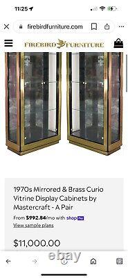 Mastercraft Brass Modern Curio, 2-Door, 84x36x16depth. 8/10 condi. Local only