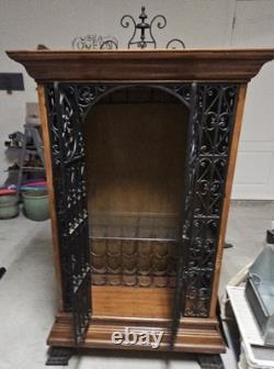 Metal And Wood Vintage Wine Cabinet