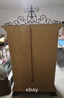 Metal And Wood Vintage Wine Cabinet