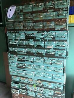 Metal Equipto and Lyon Industrial Organizer Cabinet 18 Drawers Bins Storage