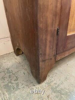 Mid 19th Century Rustic Primitive Farmhouse Cupboard with Wood Peg Construction