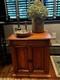 Mid 20th Century Vintage Rustic Pine End Cabinet With Secret Drawer & Doors