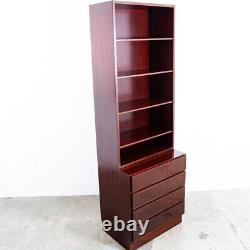 Mid Century Danish Modern Bookshelf Cabinet Mahogany 4 Drawers Omann Jun Vintage