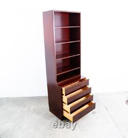 Mid Century Danish Modern Bookshelf Cabinet Mahogany 4 Drawers Omann Jun Vintage