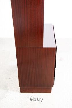 Mid Century Danish Modern Bookshelf Cabinet Mahogany 4 Drawers Omann Jun Vintage