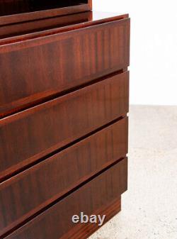 Mid Century Danish Modern Bookshelf Cabinet Mahogany 4 Drawers Omann Jun Vintage