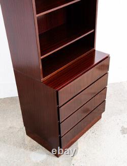 Mid Century Danish Modern Bookshelf Cabinet Mahogany 4 Drawers Omann Jun Vintage