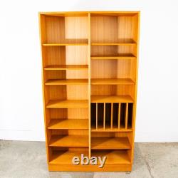 Mid Century Danish Modern Bookshelf Cabinet Modular Blonde Oak LP Storage Mcm