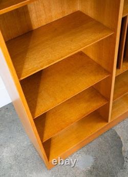 Mid Century Danish Modern Bookshelf Cabinet Modular Blonde Oak LP Storage Mcm