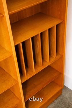 Mid Century Danish Modern Bookshelf Cabinet Modular Blonde Oak LP Storage Mcm