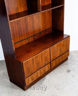 Mid Century Danish Modern Bookshelf Cabinet Rosewood Drawers Omann Jun Drawers