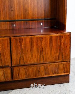 Mid Century Danish Modern Bookshelf Cabinet Rosewood Drawers Omann Jun Drawers