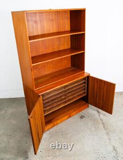 Mid Century Danish Modern Bookshelf Cabinet Teak Shelves GP Mobilia Denmark